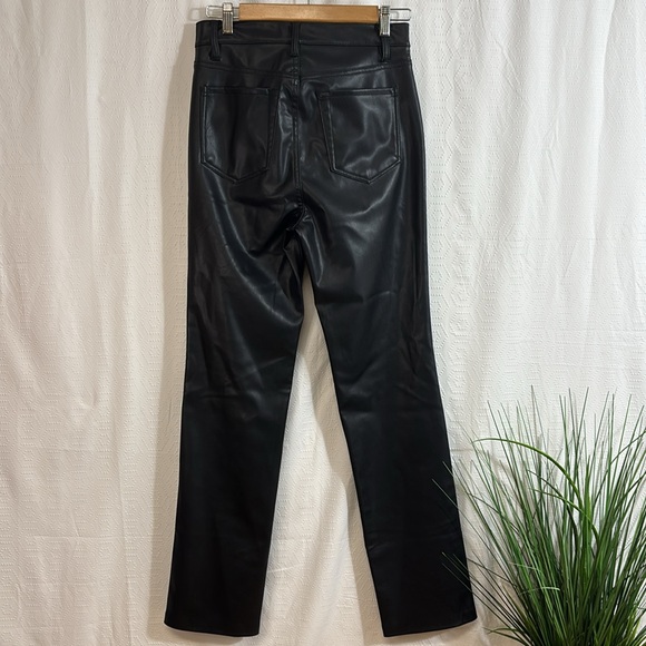 7 for All Mankind | Revolve | Faux Leather Easy Slim Pant Black High Rise - Picture 6 of 10